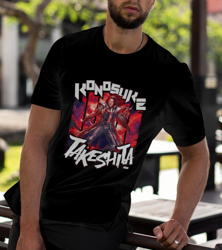 Konosuke Takeshita AEW All Elite Wrestling Comic Style Action T-Shirt
