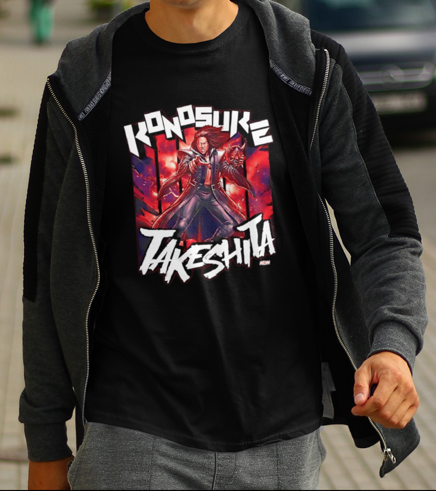 Konosuke Takeshita AEW All Elite Wrestling Comic Style Action T-Shirt