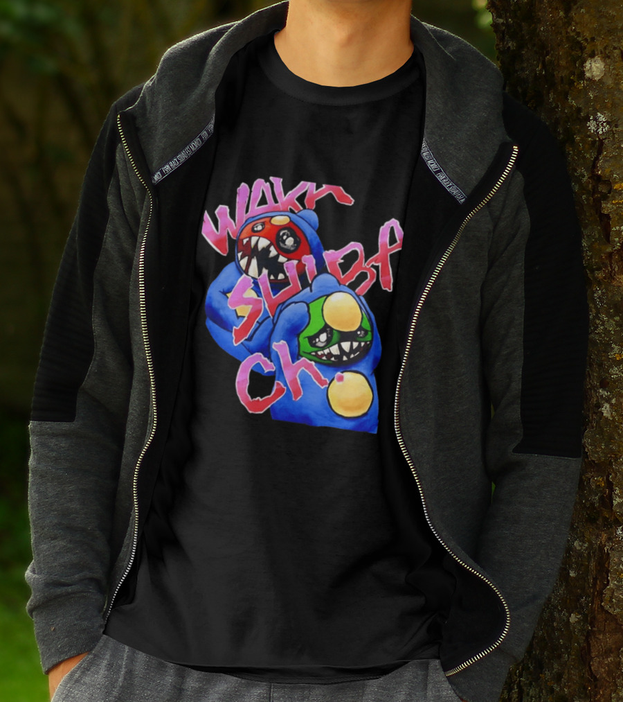 Wakk Slurp Ch Red And Green Creepy Monsters Graffiti T-Shirt