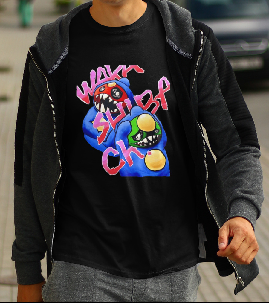 Wakk Slurp Ch Red And Green Creepy Monsters Graffiti T-Shirt