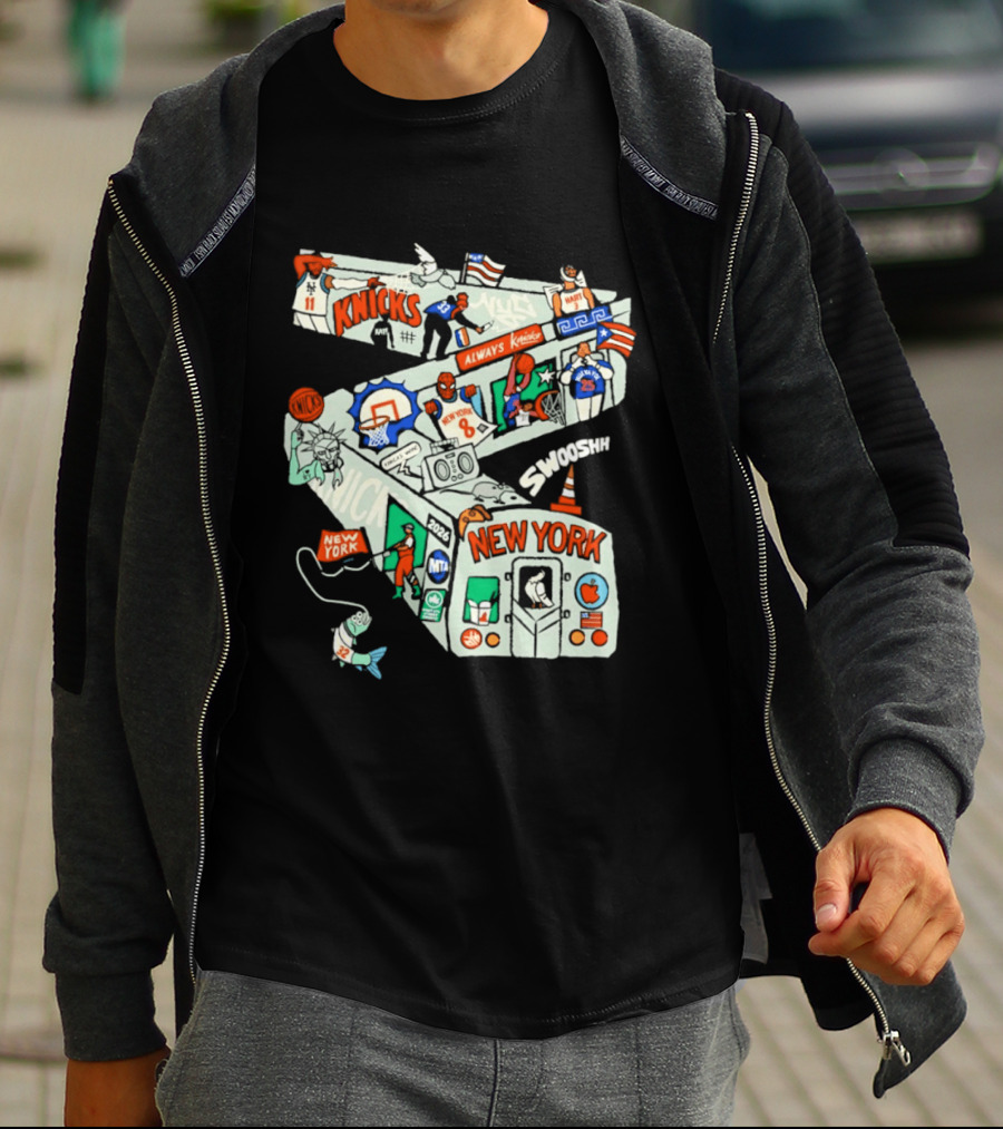 New York Knicks Subway Car Always Slamdunk Basketball City T-Shirt