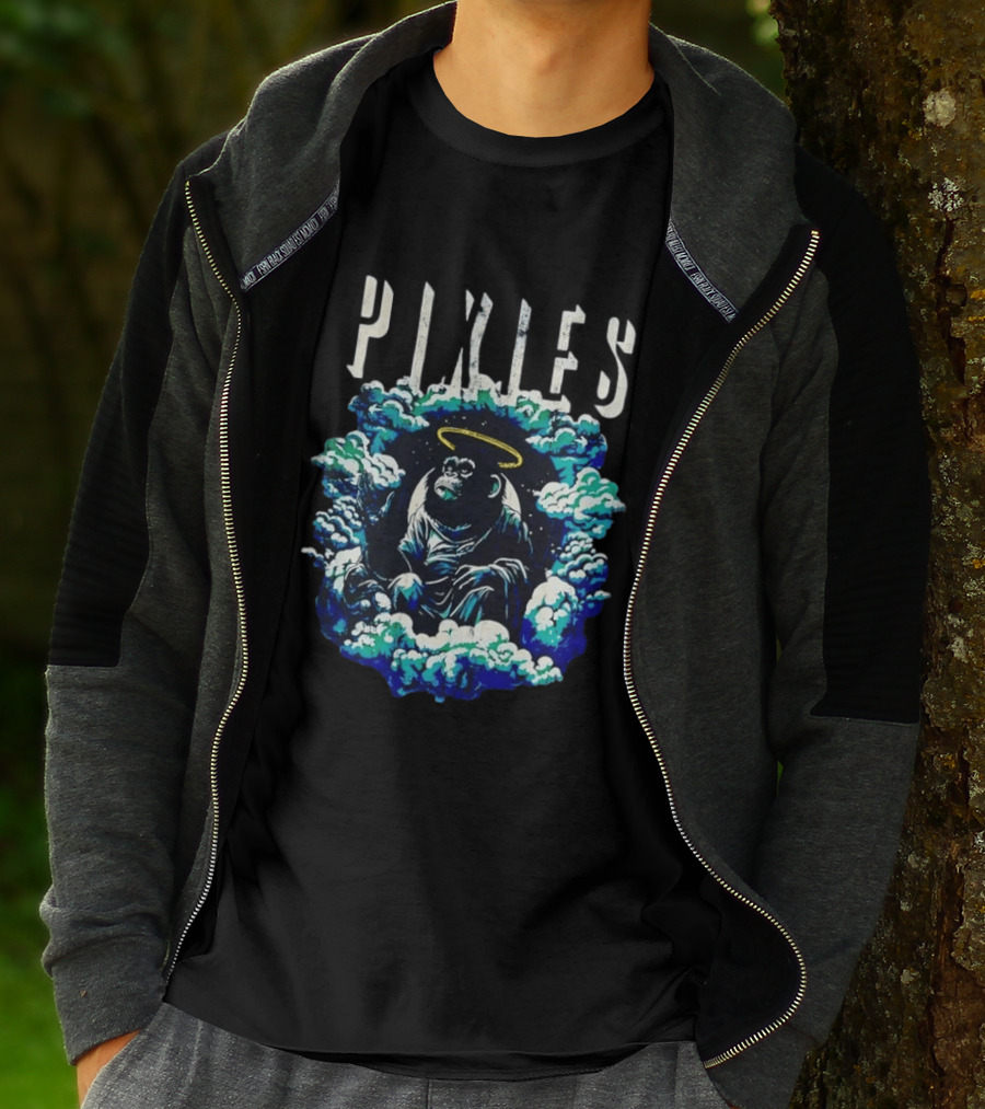 Pixies Haloed Chimp Surrounded By Clouds Vinyl Record T-Shirt