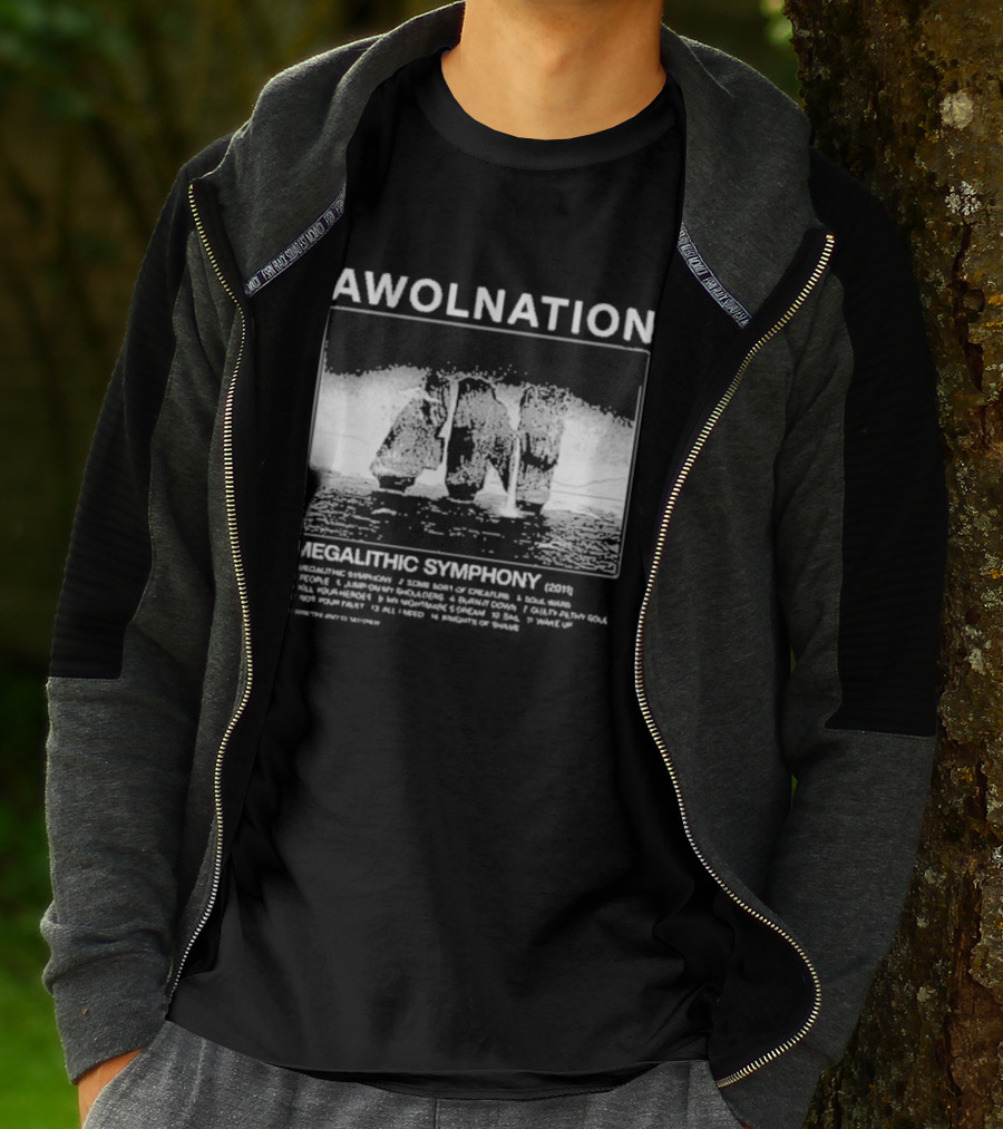 AWOLNATION Megalithic Symphony 15th Anniversary Stone Monoliths Celebration T-Shirt