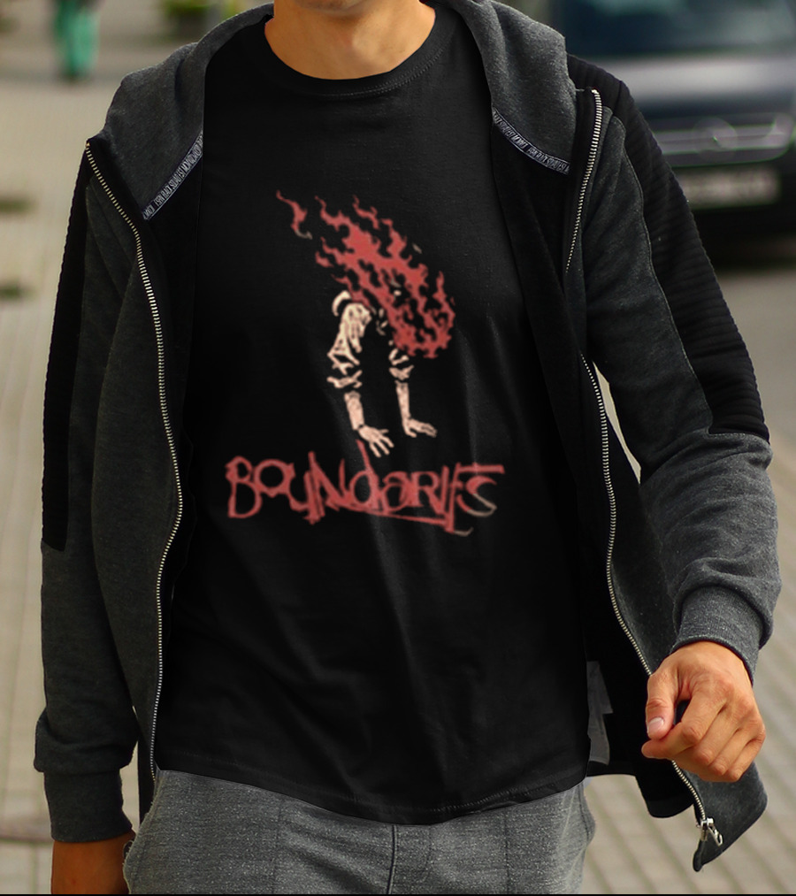 Boundaries Pale Light Demon Flaming Head T-Shirt