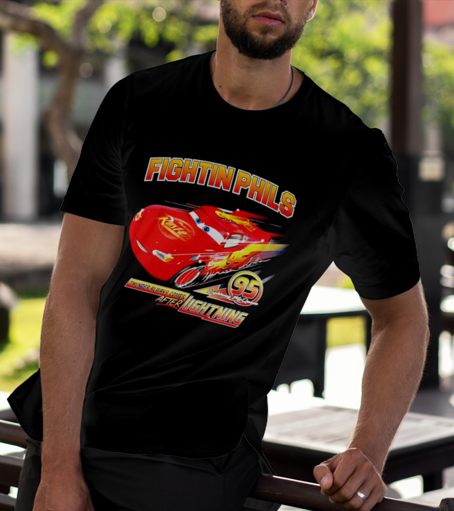 Fightin Phils OT Sports Cars Lightning McQueen Toddler 95 Rust Eze T-Shirt
