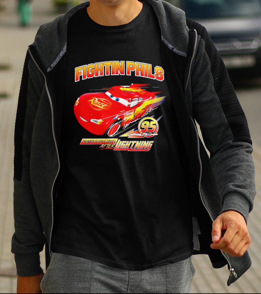Fightin Phils OT Sports Cars Lightning McQueen Toddler 95 Rust Eze T-Shirt