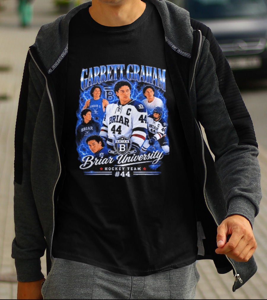 Briar University Garrett Graham 44 Hockey Team Electric Blue T-Shirt