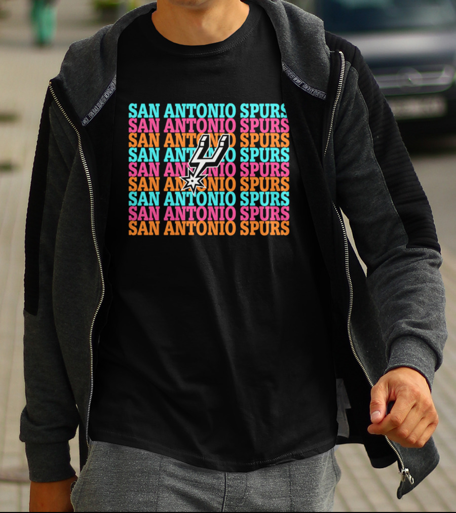 San Antonio Spurs Wemby Era Silver Black Multicolor T-Shirt