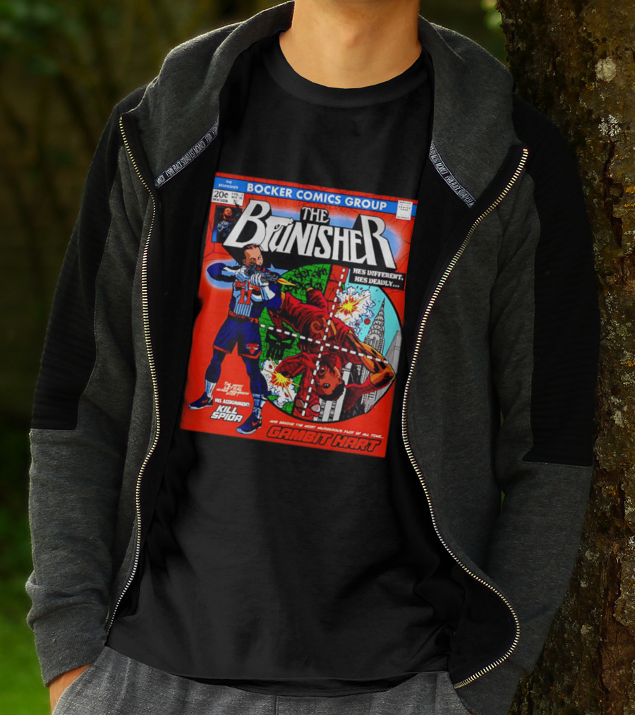 Bocker Comics Group The Brunisher He's Different He's Deadly Kill Spida Gambit Hart T-Shirt