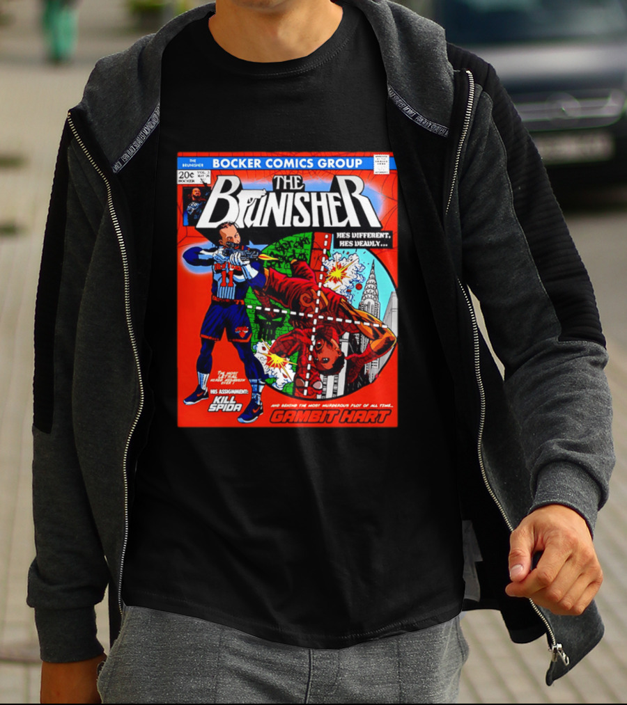 Bocker Comics Group The Brunisher He's Different He's Deadly Kill Spida Gambit Hart T-Shirt
