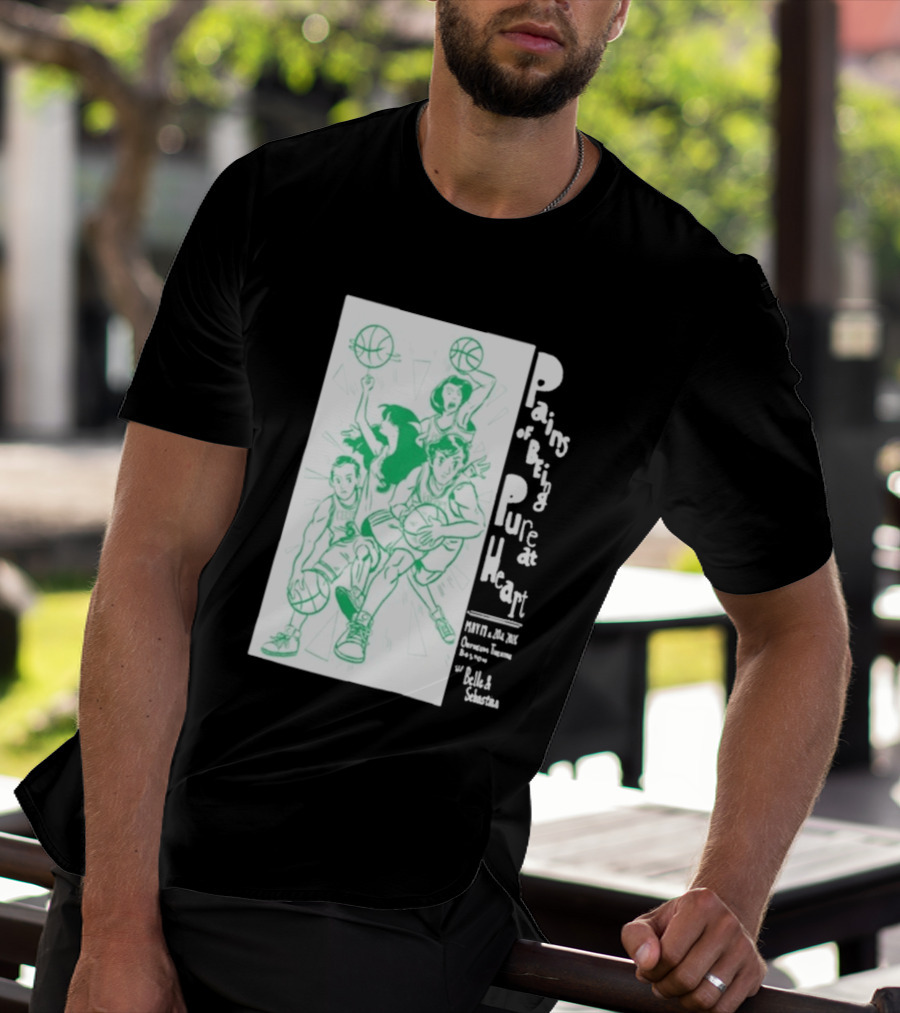 Pains Of Being Pure At Heart Boston May 19 Paradise Touring Company With Helki Silkscreen Basketball T-Shirt