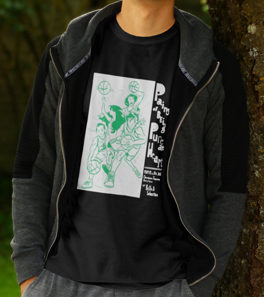 Pains Of Being Pure At Heart Boston May 19 Paradise Touring Company With Helki Silkscreen Basketball T-Shirt