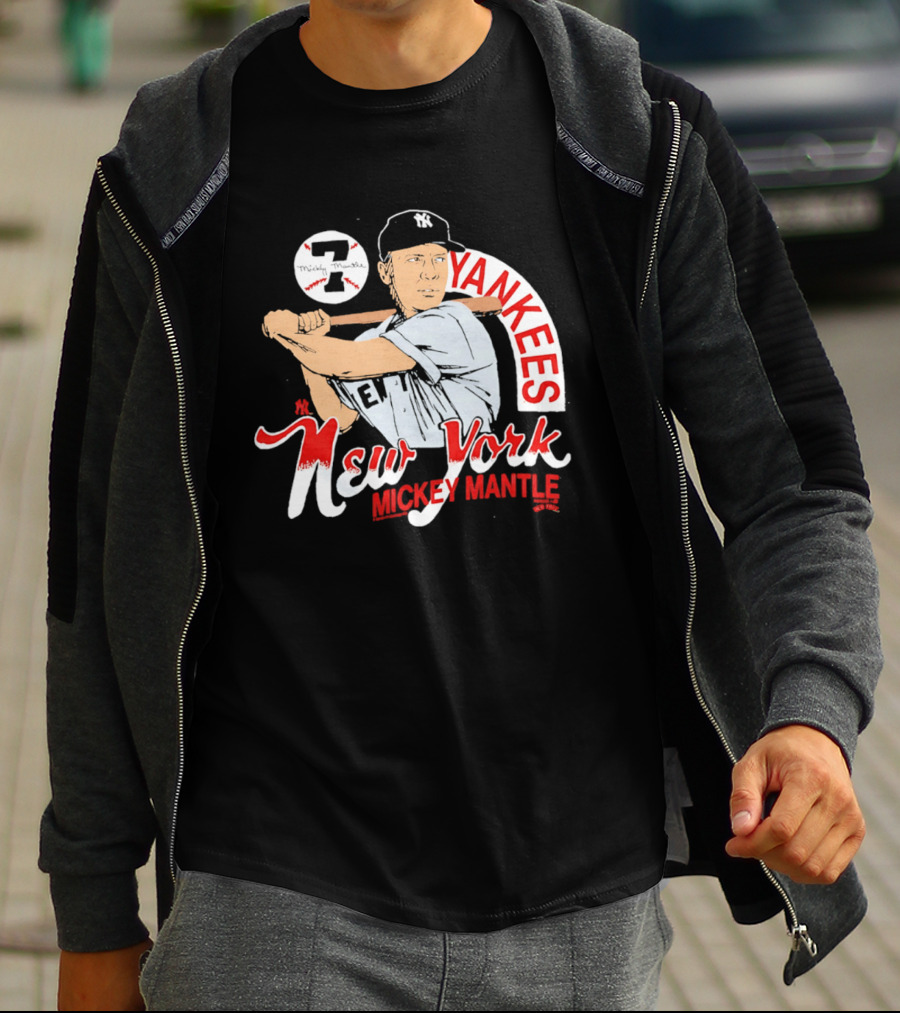 New York Yankees 7 Mickey Mantle Player T-Shirt