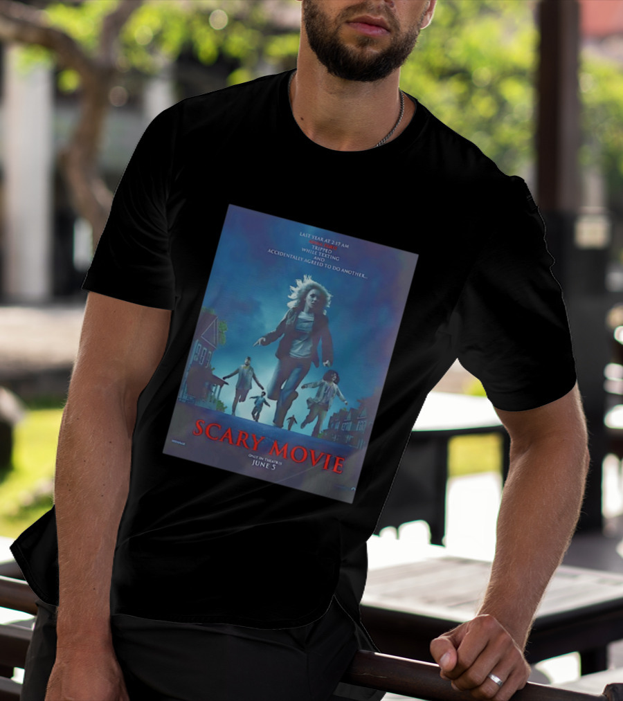 Scary Movie Tripped While Texting Last Year At 2:17 AM T-Shirt
