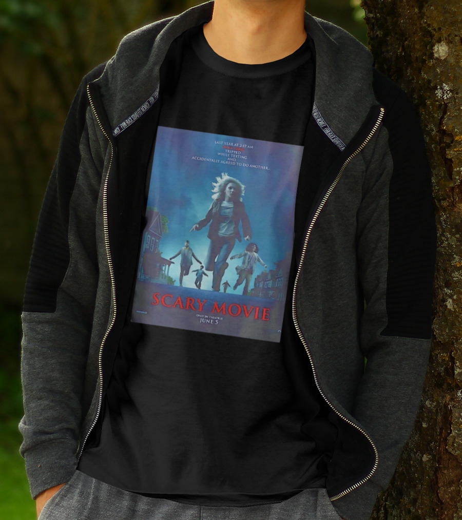 Scary Movie Tripped While Texting Last Year At 2:17 AM T-Shirt