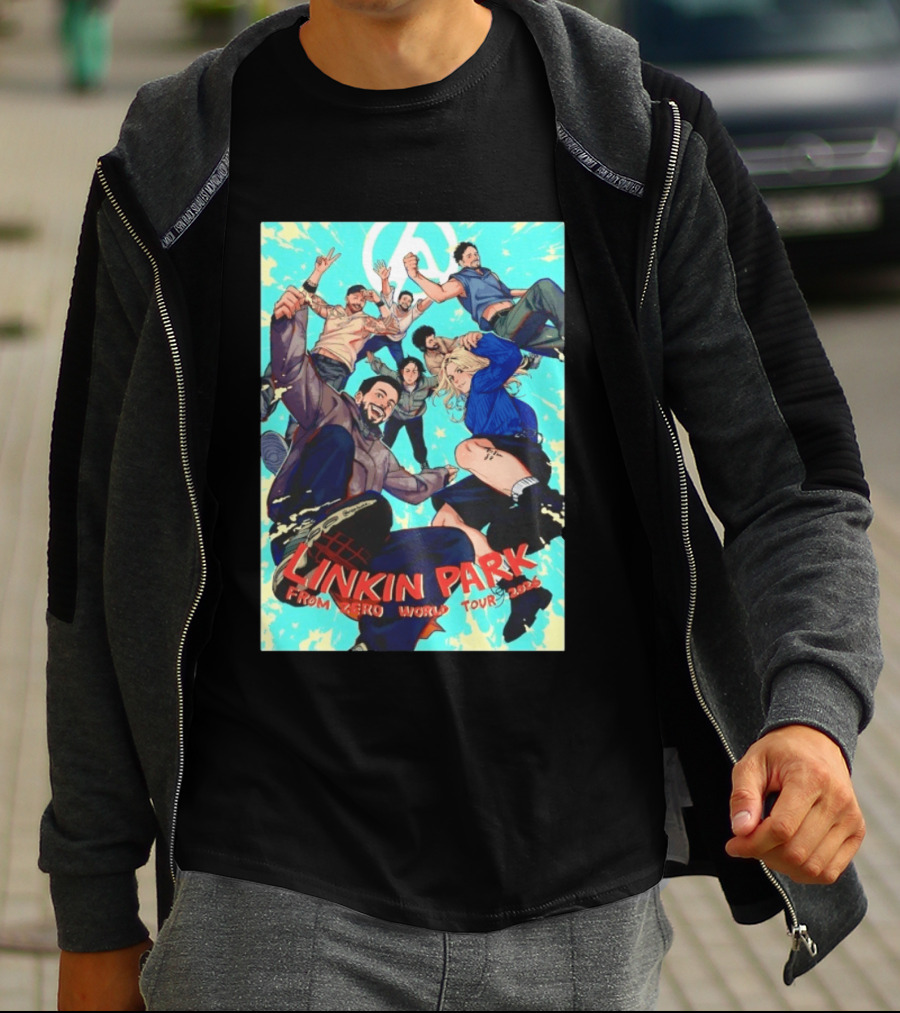 Linkin Park From Zero World Tour 2025 Anime Style Group T-Shirt
