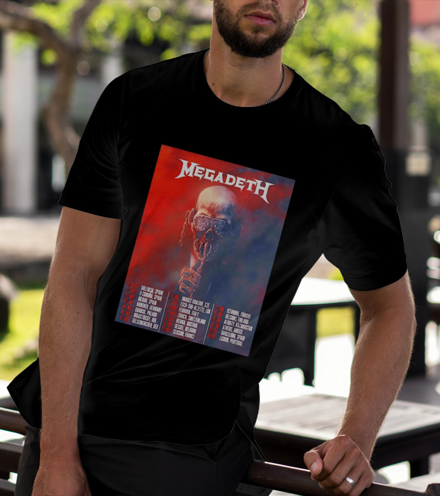 Megadeth 2026 Farewell Tour Europe Dates And Venues T-Shirt