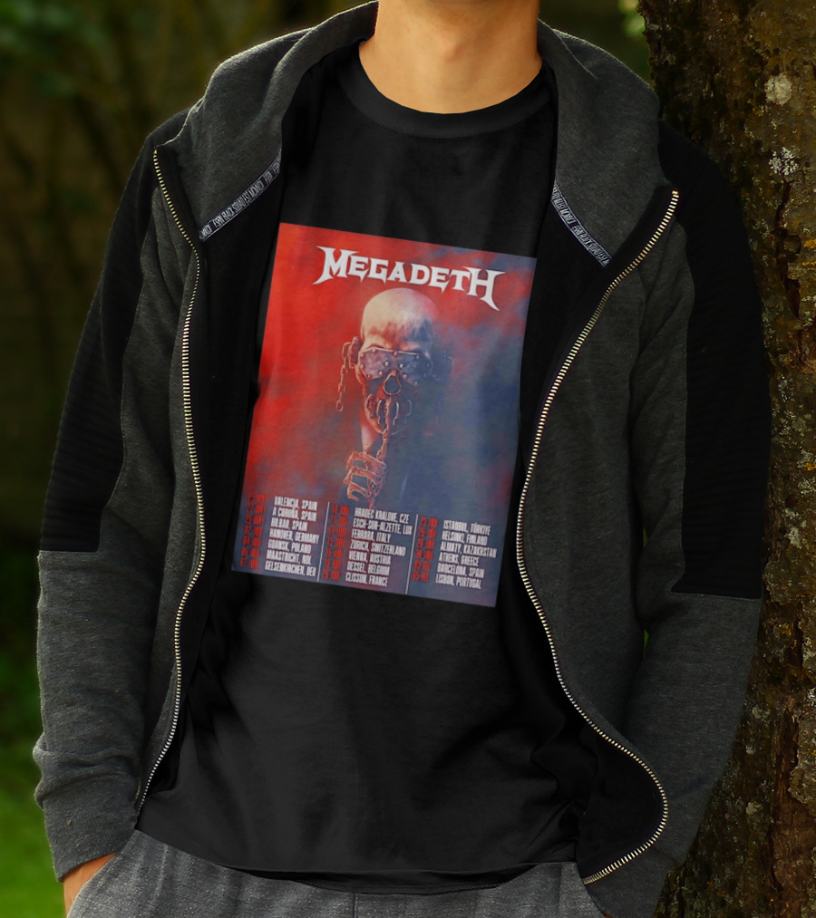 Megadeth 2026 Farewell Tour Europe Dates And Venues T-Shirt