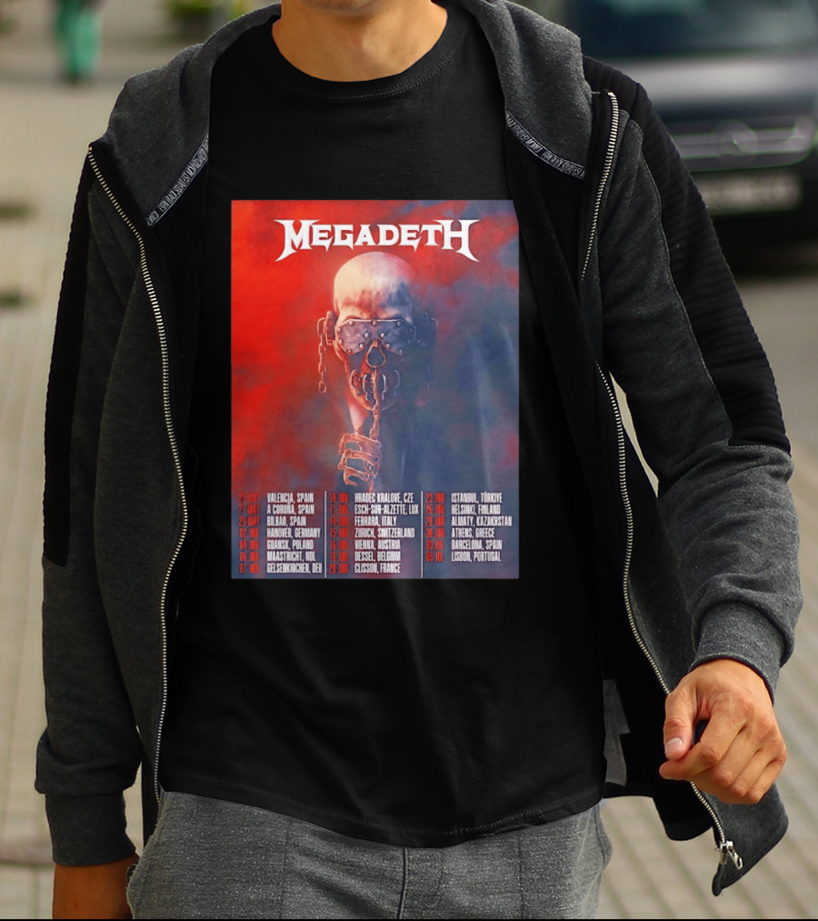 Megadeth 2026 Farewell Tour Europe Dates And Venues T-Shirt
