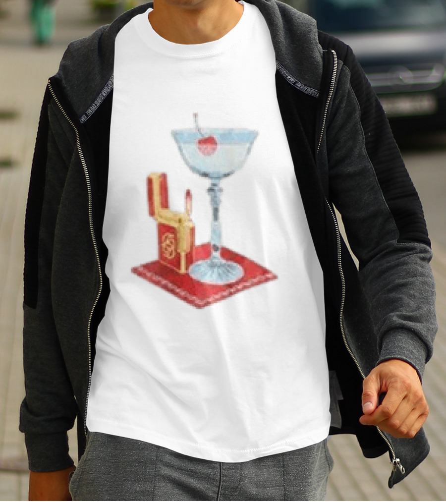 Adrien Rabiot Drole De Monsieur Martini Cocktail With Lighter T-Shirt