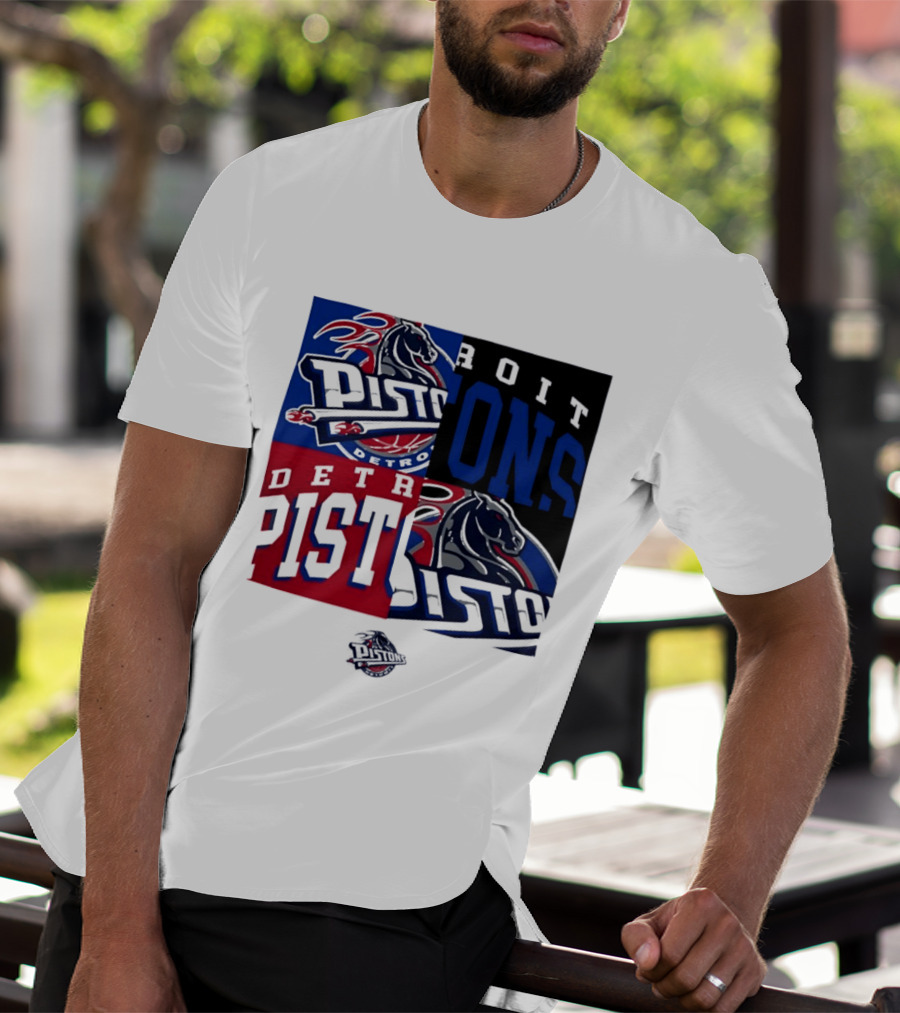 Detroit Pistons NBA Mashup Basketball Sports T-Shirt