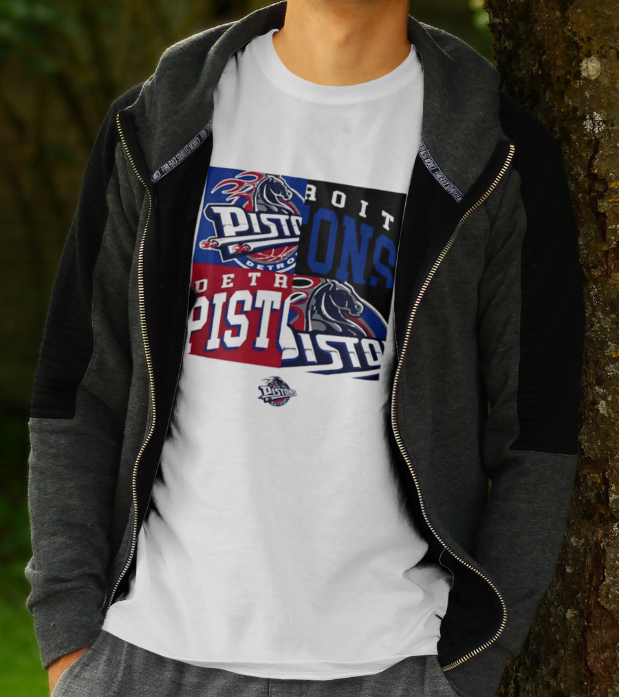 Detroit Pistons NBA Mashup Basketball Sports T-Shirt
