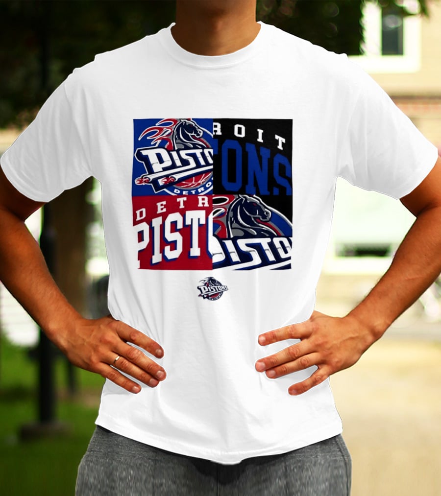 Detroit Pistons NBA Mashup Basketball Sports T-Shirt