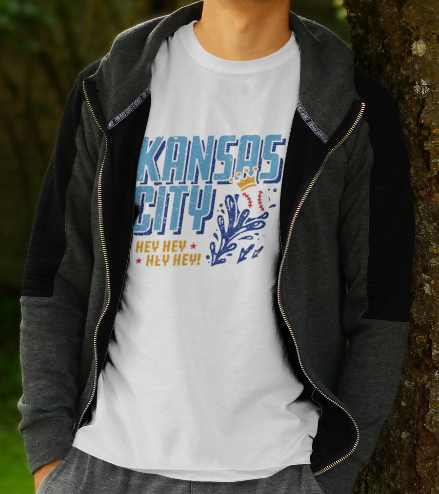 Kansas City Royals Hey Hey Hey Major League Baseball Kauffman Stadium T-Shirt
