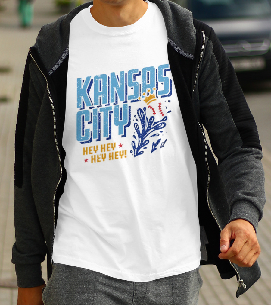 Kansas City Royals Hey Hey Hey Major League Baseball Kauffman Stadium T-Shirt