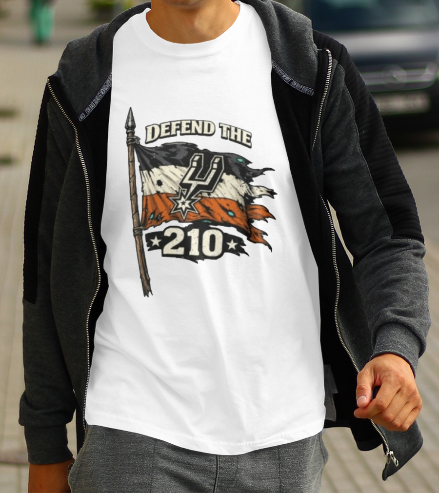 Defend The 210 Spurs Basketball Flag Banner T-Shirt
