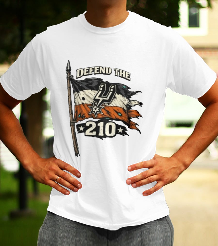 Defend The 210 Spurs Basketball Flag Banner T-Shirt