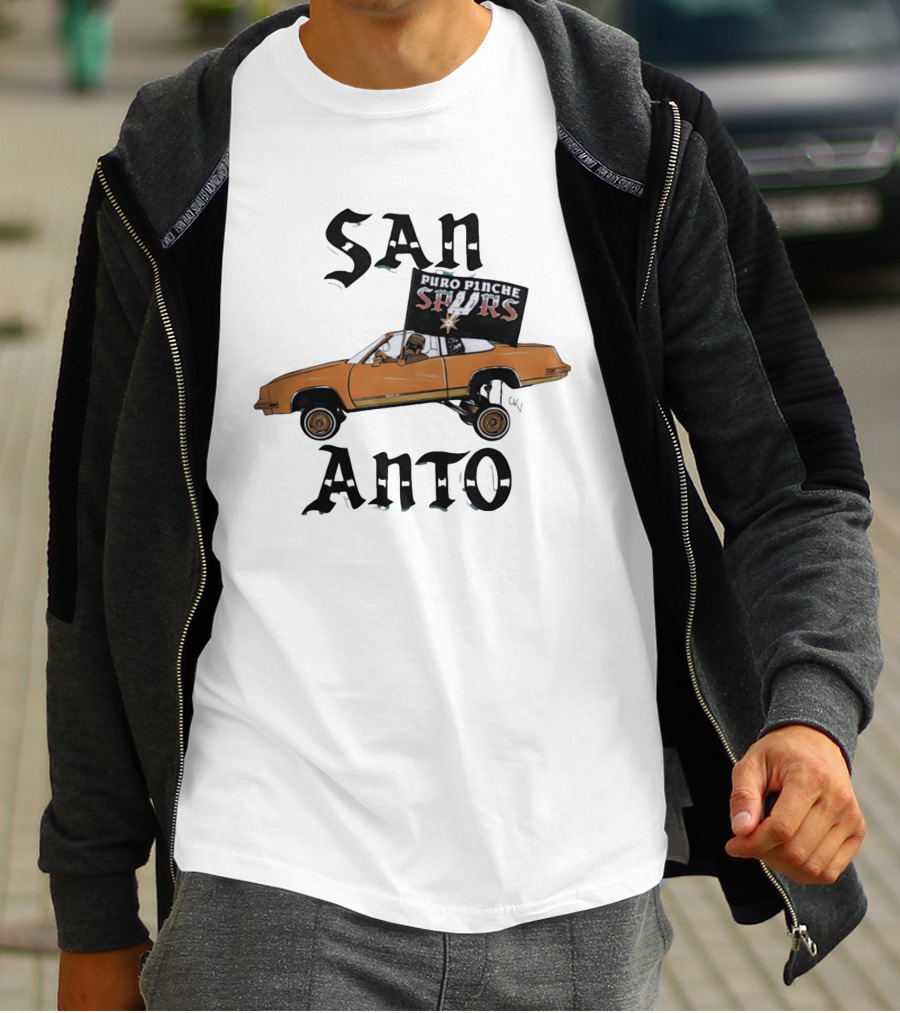 San Anto Puro Pinche Spurs Lowrider Texas National Basketball Association T-Shirt