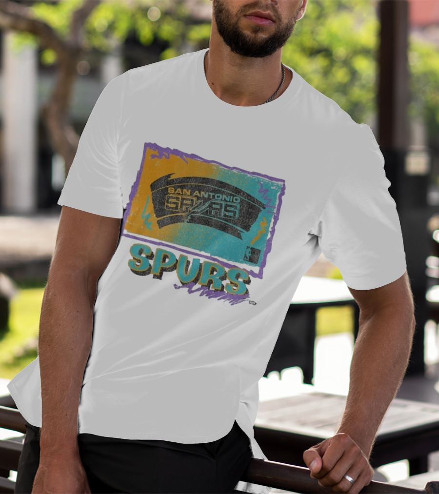 San Antonio Spurs White Surf Foundation Retro Colorful NBA T-Shirt