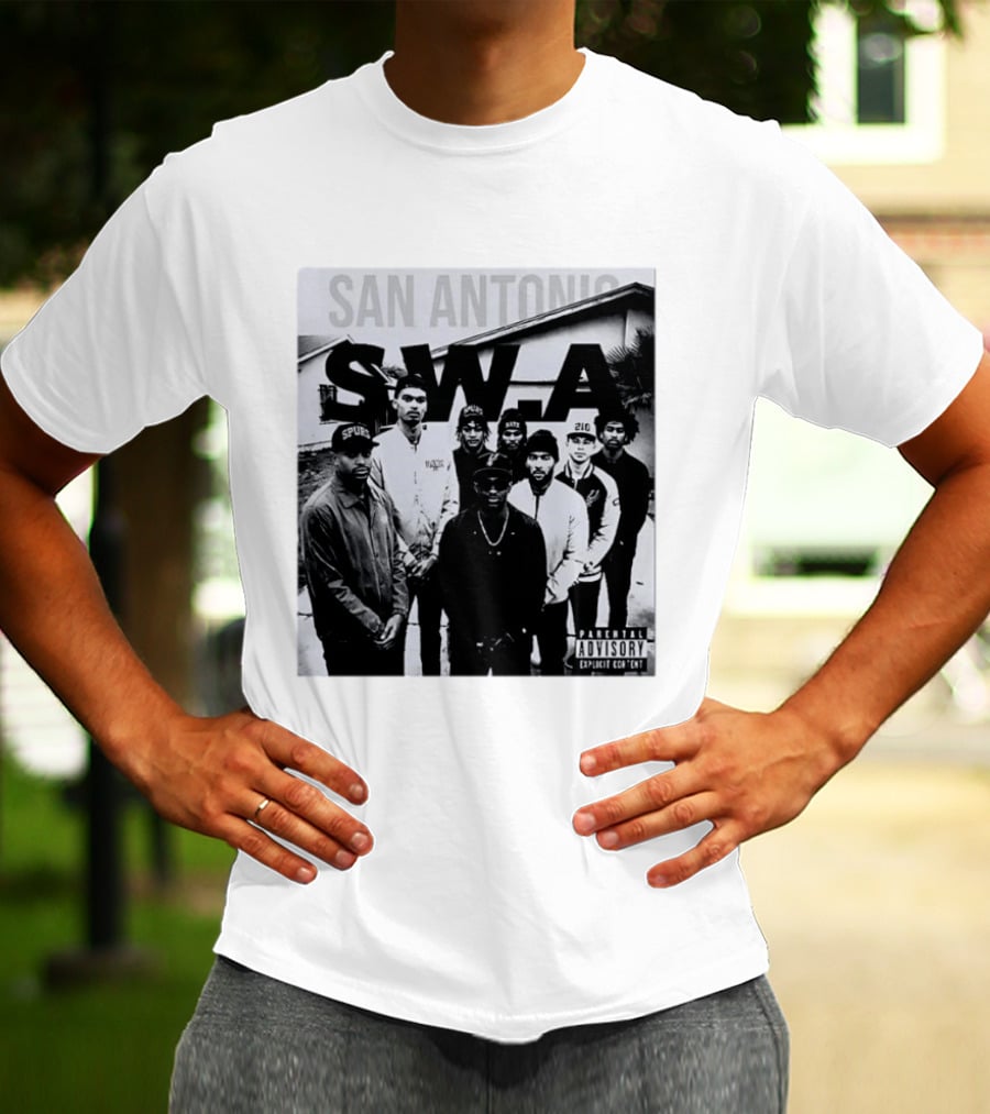 San Antonio Swa Paradvisory Explicit Content 210 Spurs Black And White Group T-Shirt