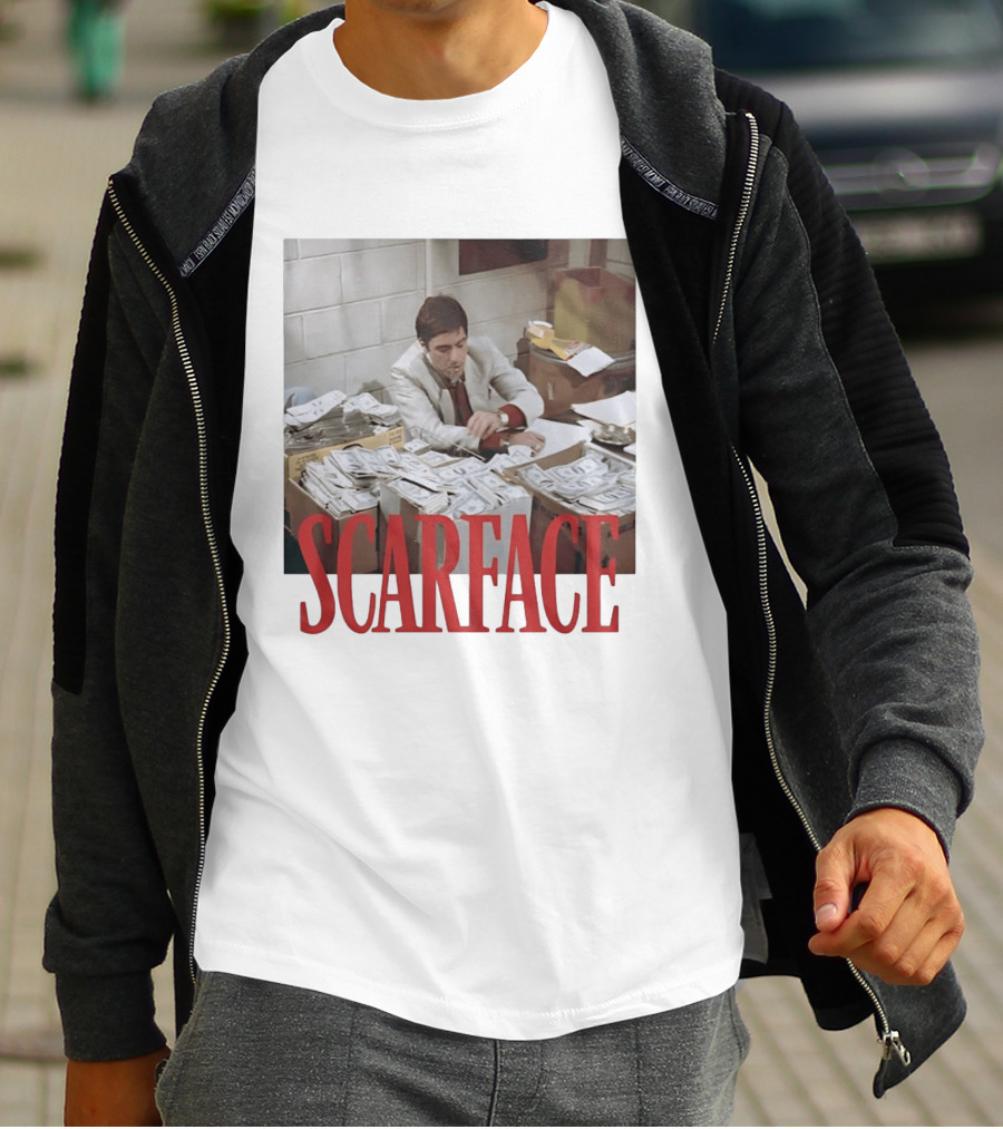 Scarface Tony Montana Al Pacino Money Scene T-Shirt