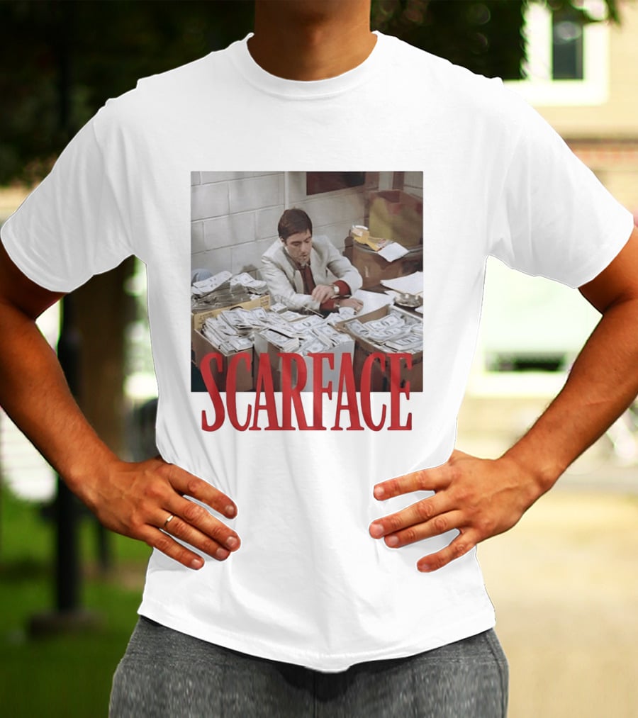 Scarface Tony Montana Al Pacino Money Scene T-Shirt