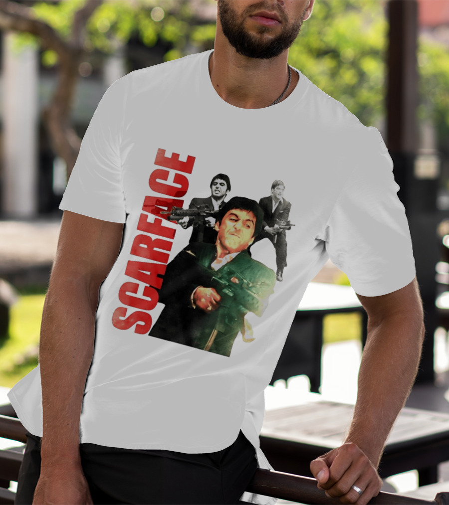 Scarface Tony Montana Al Pacino 1983 Miami Iconic Movie Moment T-Shirt