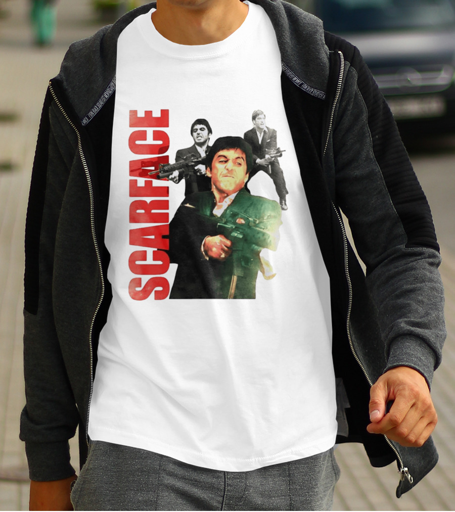 Scarface Tony Montana Al Pacino 1983 Miami Iconic Movie Moment T-Shirt