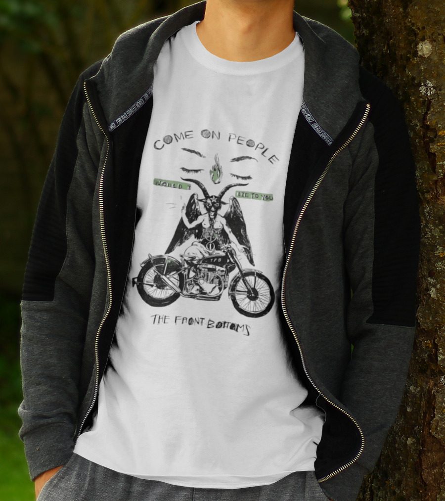 The Front Bottoms Come On People Would I Lie To You Motorcycle Baphomet T-Shirt
