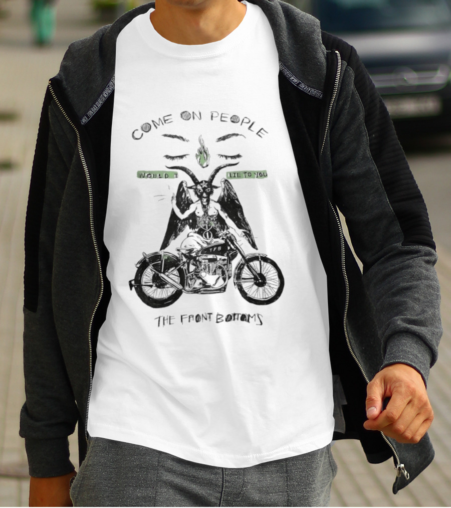 The Front Bottoms Come On People Would I Lie To You Motorcycle Baphomet T-Shirt
