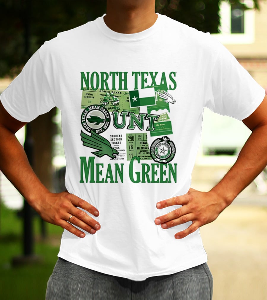 North Texas Mean Green UNT Fouts Field 1890 Football Tickets Memorabilia T-Shirt