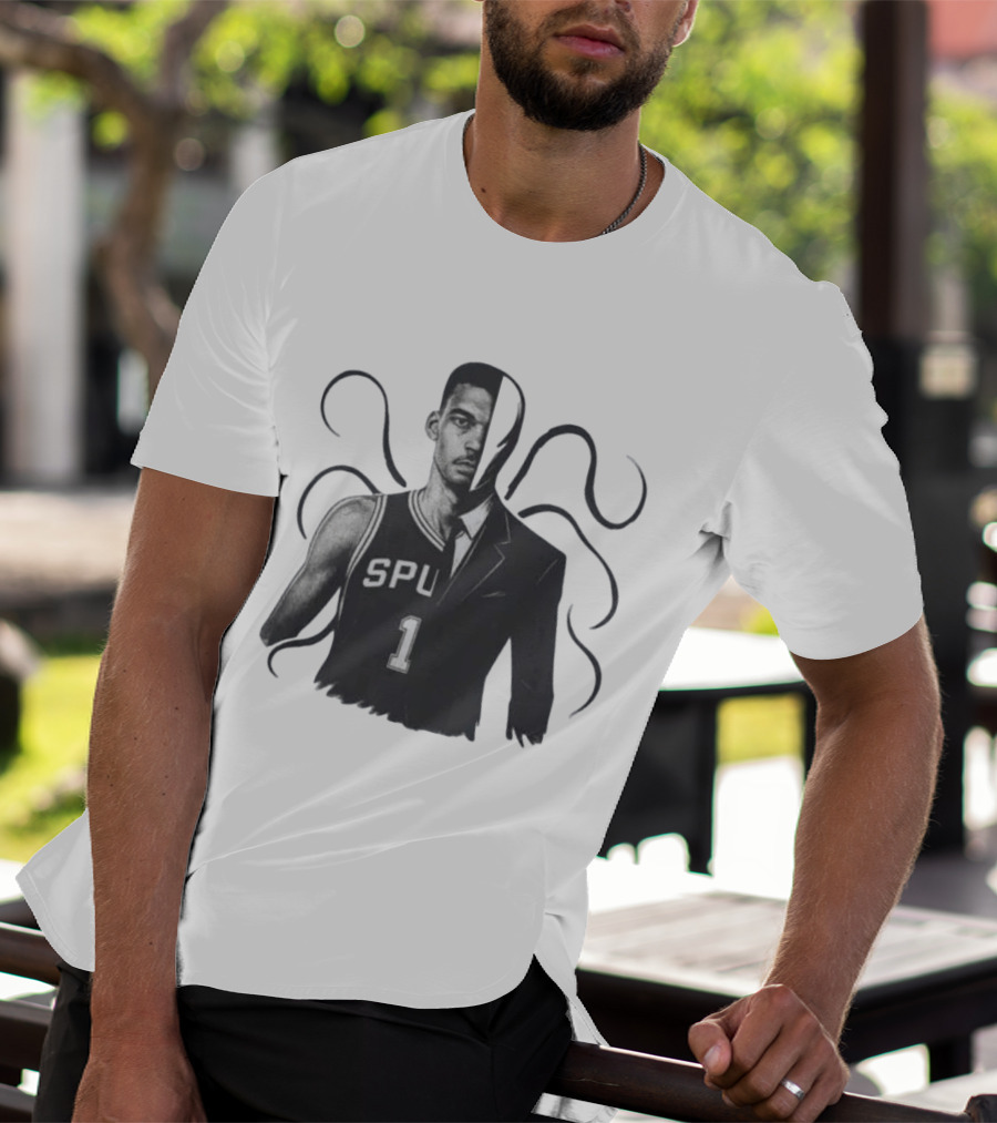 Victor Wembanyama Spurs Slenderman Crossover Alien T-Shirt