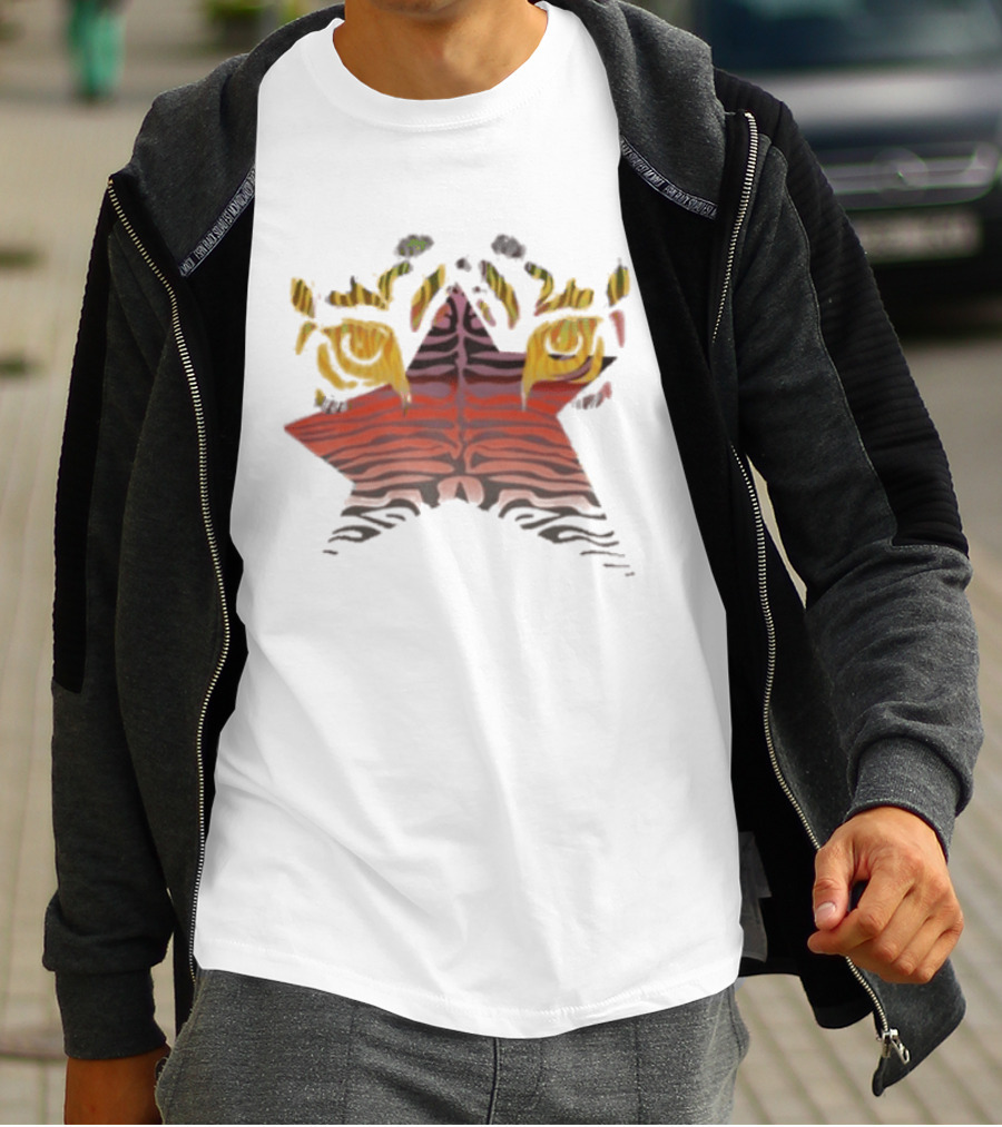 Bodega Beautiful Animal Star Stripes And Flames T-Shirt