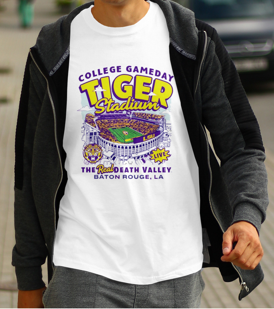 College GameDay Tiger Stadium LSU The Real Death Valley Baton Rouge LA T-Shirt