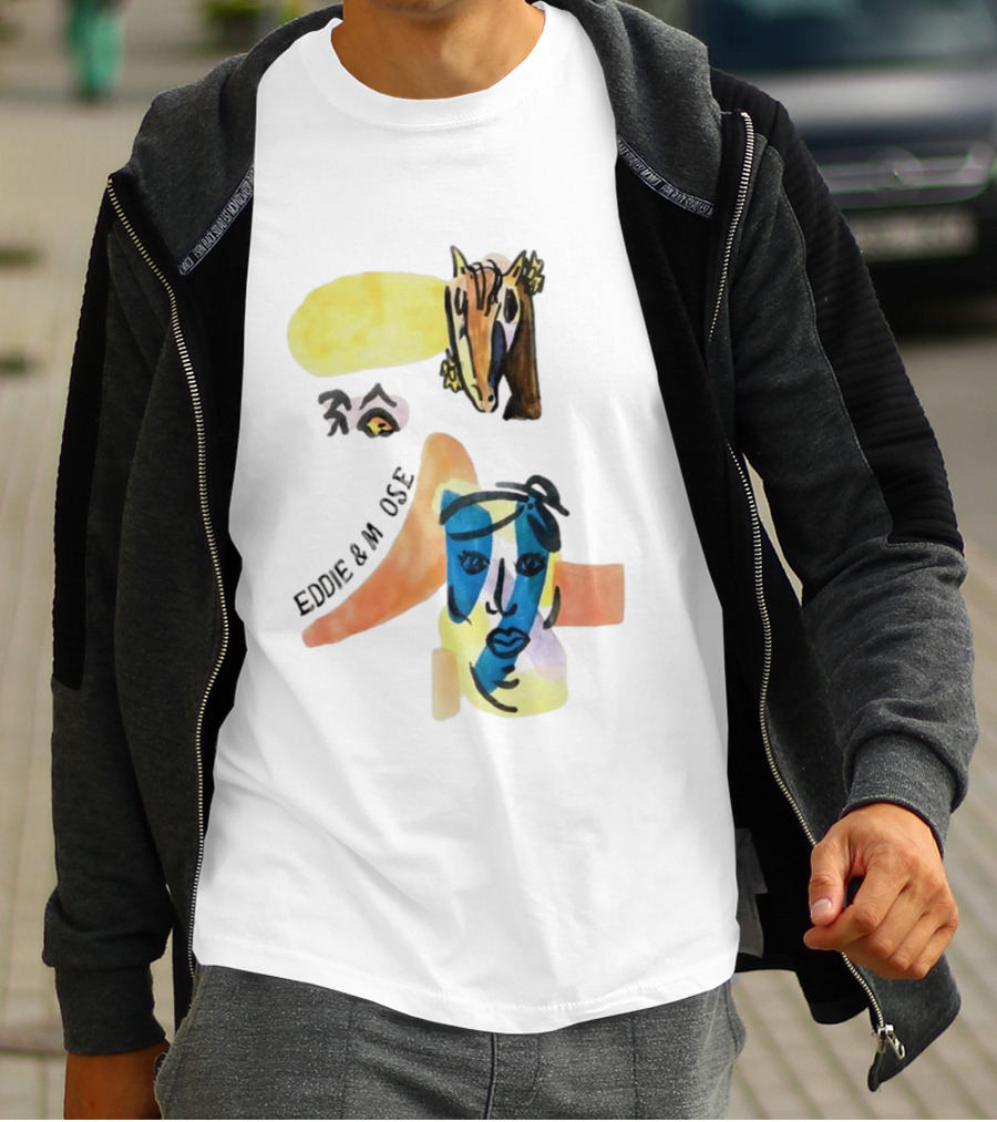 Eddie And Moose Horse Head Face Eye Shape Abstract Eddie And M CSE T-Shirt