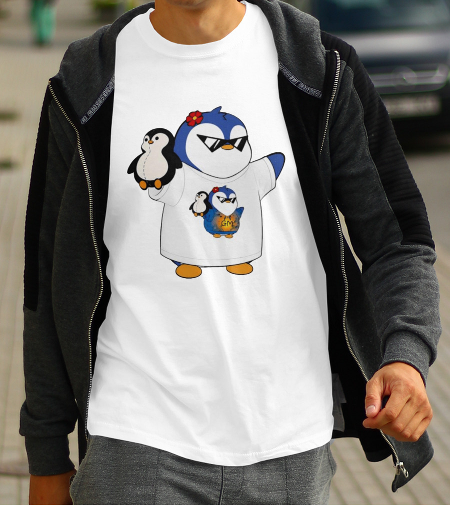 GM Penguin Sunglasses Flower Holding Plush Smaller GM Penguin T-Shirt
