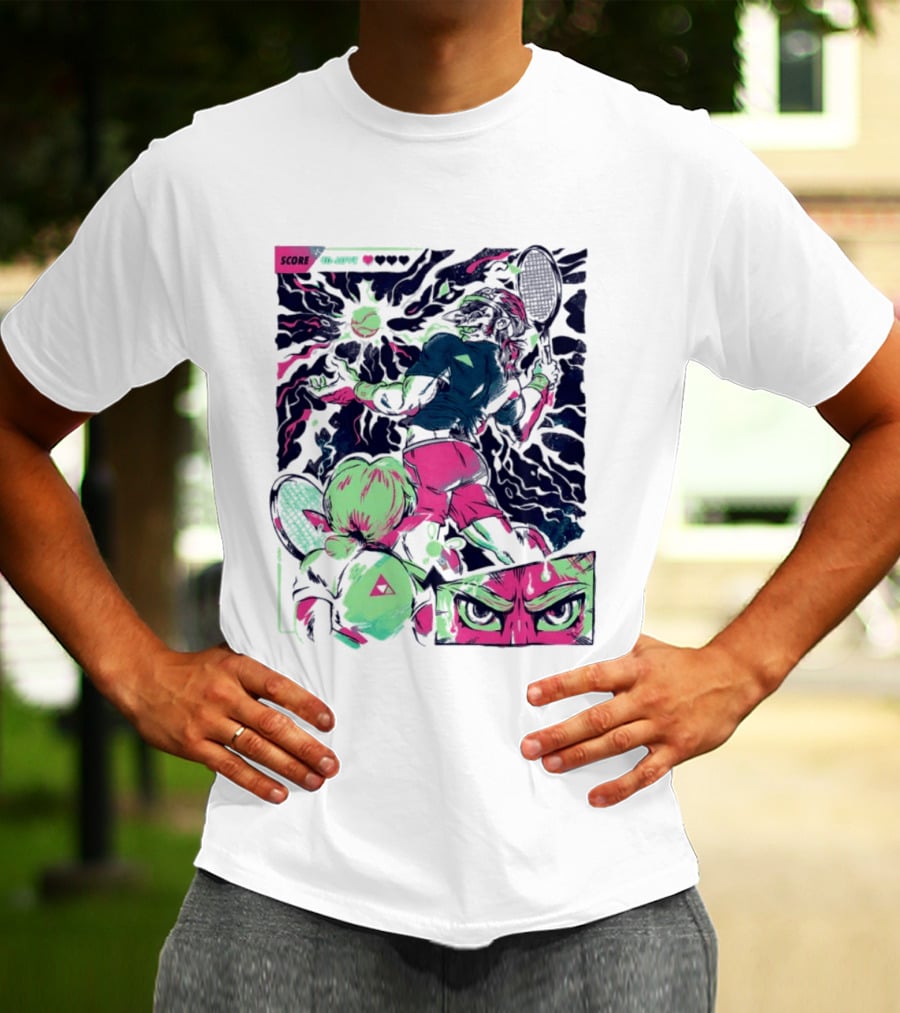 Link Zelda Legend Of Zelda Monster Goblin Arcade Tennis Game Competition Score 40 Love T-Shirt