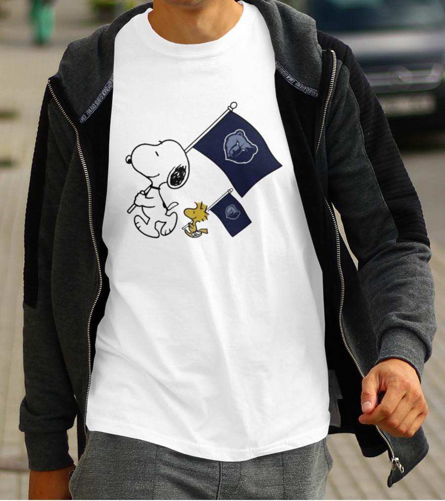 Memphis Grizzlies Snoopy Woodstock NBA Flags Basketball Team T-Shirt