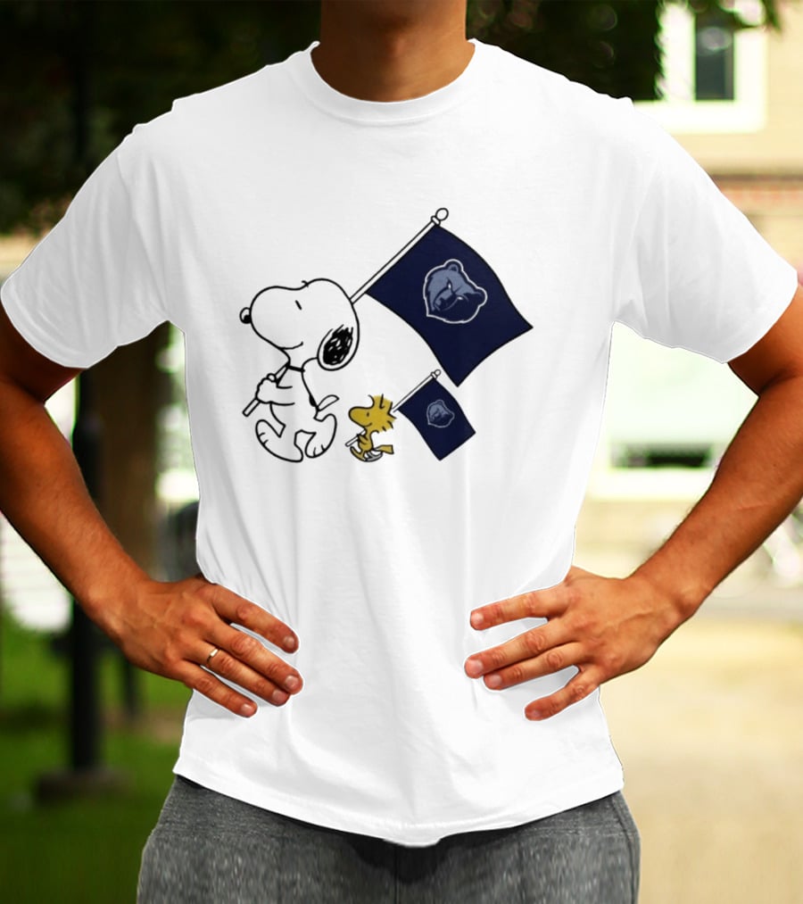 Memphis Grizzlies Snoopy Woodstock NBA Flags Basketball Team T-Shirt