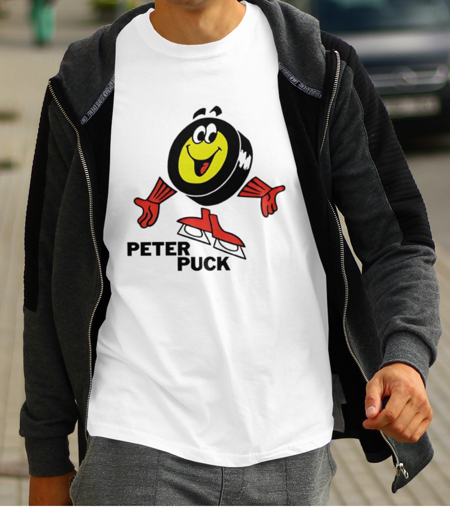 Peter Puck Cartoon Character Hockey T-Shirt